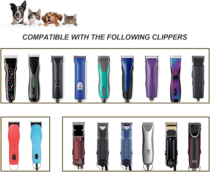 10W Detachable Dog Grooming Wide Blades,Compatible with Andis,Oster A5,Wahl KM10 Series Clippers,Cut Length 1/16”(1.5mm)
