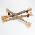 Interactive Cat Catnip Chew Toys, Natural Silvervine Teething Sticks, Jute Rope Wrapped Dental Care with Raffia Tassels (3Pcs Tiny)