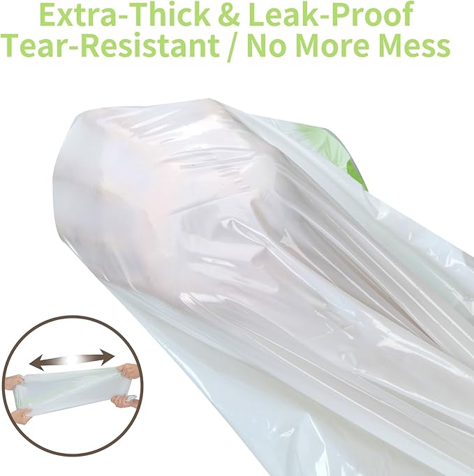 Thickened Extra Large Cat Litter Box Liners 37" x 17", 40 Count Kitty Waste Bags with Drawstring – Heavy Duty Tear-Resistant Waterproof Pre-Separated Cat Litter Pan Liners for Easy Cleanup