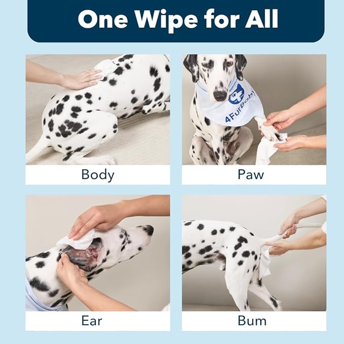 Dog-Wipes-for Paws and Butt - 30 Count, 8" x 8" Hypoallergenic, Hydrating Pet Grooming Wipes for Dogs Cats Cleaning Deodorizing (Lavender, 30 Count
