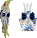 Bird Flight Suits Diapers, Parrot Diapers for Monk Parakeets, Cockatiels, Parrot Clothes Costume, Bird Training Nappy Suit Liners Clothes (Large,Blue-A)