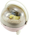 Bird Carrier Cage with Warm Nest, Cushion and Safe Lock, Portable Cages with Chain, Small Animals Travel Carrier Plastic Breathable Outgoing Box for Hamsters Lovebirds Budgies Sugar Gliders (Pink)