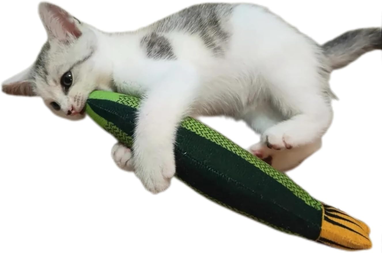 Cat Toys Saury Fish, 3 Pack, Catnip Crinkle Sound, Soft and Durable, Interactive Kitten Kicker for Indoor Kitty Exercise 9.4 Inches for All Breeds