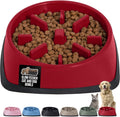 GORILLA GRIP Patented BPA Free Slow Feeder Dog Bowls, Interactive Puzzle Toy for Dogs and Cats Food Training Enrichment, Keeps Pets Busy and Prevents Puppy Overeating, Small Breeds, 1 Cup, Red
