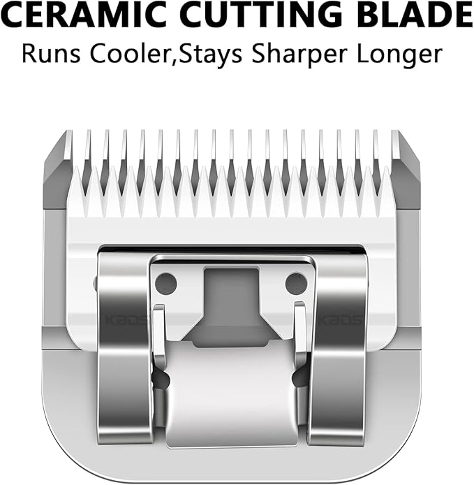 KBDS Detachable Pet Dog Grooming Ceramic Clipper Blades,Compatible with Most Andis,Oster A5/A6,Wahl KM Series Clippers,Size 5FC 1/4'' Inch 6.4mm Cut Length, 5F Blade