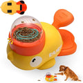 Duck Dog Treat Dispenser Toy - Anti-Slip Interactive Slow Puzzle Feeder for Dogs & Cats - 3 Challenge Lids for IQ Training, Mental Enrichment for Small, Medium & Large Dogs