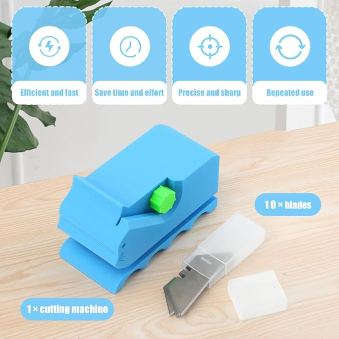 Cardboard Cutter for Cat Scratchers with 10pcs Blade, 3D Printed Kitten Shaped Cutter, DIY Cat Scratchers Cardboards Strip Tool, Cardboard Cutting Machinefor Cats Lovers