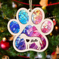 NAZENTI Dog Memorial Suncatcher, Dog Paw Rainbow Ornament, Pet Loss Suncatcher, Gifts for Dog Lovers, Dog Memorial Ornament A7