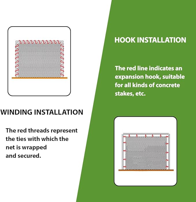 Safety Rope Net for Kids,Knotless Fence Net for Balcony Stairway Guard,Outdoor Terrace Decoration Pet Anti-Fall Rope Netting,Baseball Sports Netting(Size:1M*9M(3.3FT*29.5FT),Color:White)