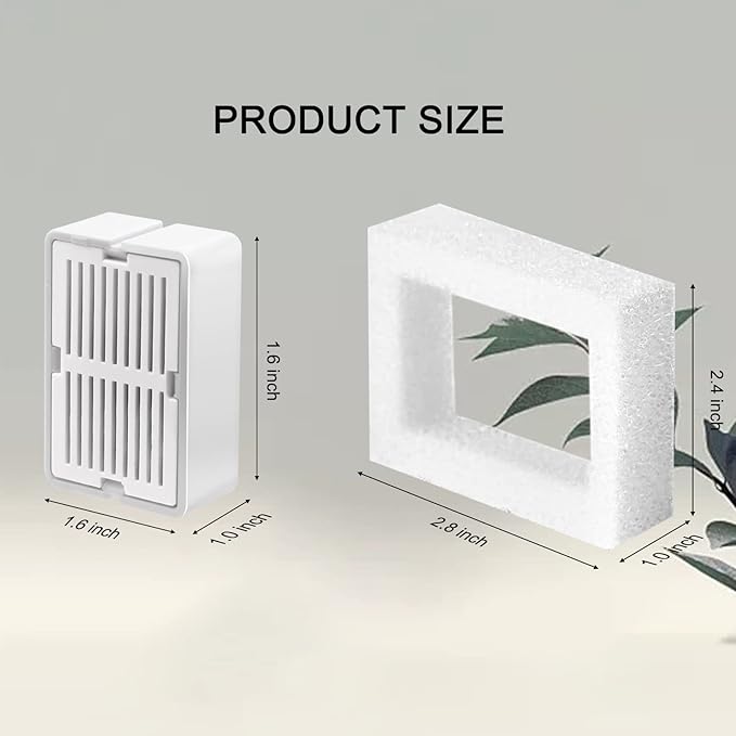 Petilog Cat Water Fountain Filters, 8 Carbon Filters& 2 Foams Filters with Holders, Pet Water Fountain Filters