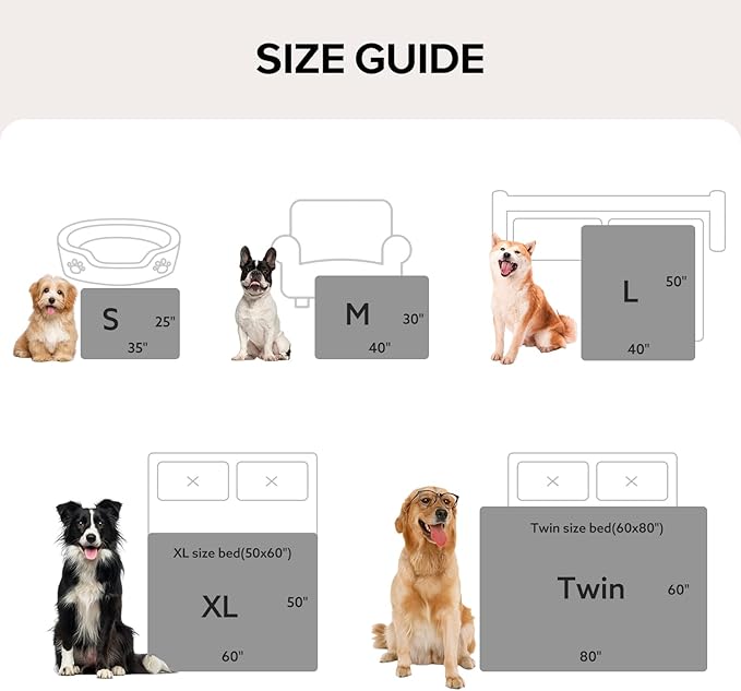 GASUR Waterproof Dog Blankets for Large Dogs, Dog Blanket for Couch Bed, Fleece Pet Blanket for Furniture Sofa Protector, Soft Pet Throw Blankets for Crate Car Outdoor, Washable, 50"x60",Beige