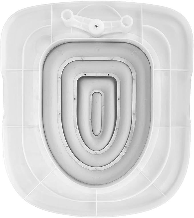 Cat Toilet Training System - Reusable Potty Kit With Sturdy Tray and Gray Inner Support for Teaching Cats to Use Toilet (White)