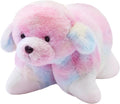 Glow Guards 14" Rainbow Dog Plush Pillow, Cute Stuffed Animal Soft Lovely Colorful Toy, Bedtime Sofa Decors, Christmas Birthday Children's Day Hoilday Gift for Toddler Kids Boys and Girls