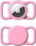 Waterproof Airtag Holder for Dog Collar, Soft Full-Body Protective Airtag Holder for Dog & Cat Collars, Ultra-Durable, Easy Installation, Lightweight Clear Airtag Case (Pink, Regular)
