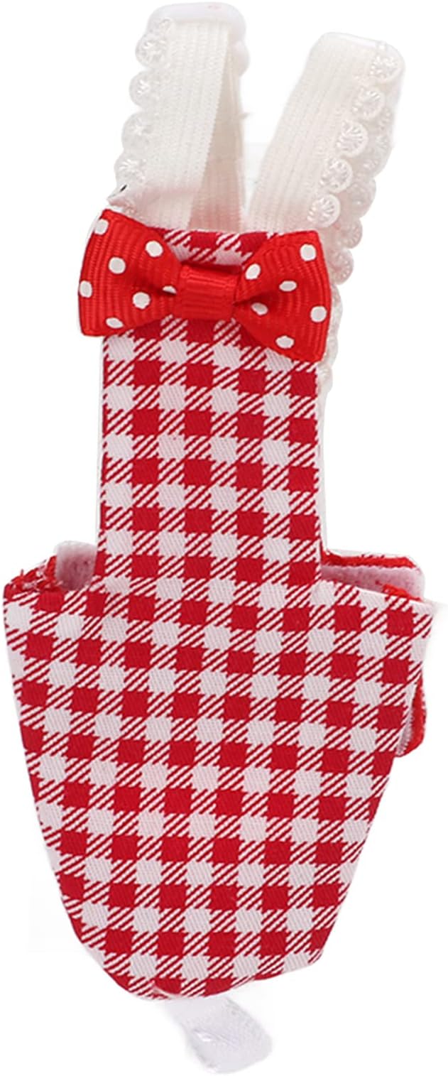 Bird Diaper Red Cotton Adjustable Parrots Pilot Suit for Macaw Budgies Safe Soft Comfortable for Parakeet 1x Bird Diaper (S Red Plaid)