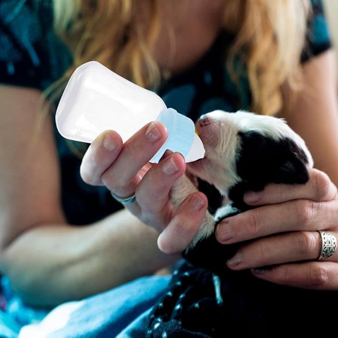 Mipcase Puppy Bottles for Nursing Set 2-Pack 4Oz Lightweight Pet Feeding Bottles Kit with Precise Scale for Hand-Feeding Puppies Kittens and Newborn Small Animals