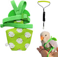 Adjustable Bird Diaper Harness Flight Suit Clothes with 80 Inch Flying Leash Rope for Parrots Conure Cockatiel (Green,Sulphur-Crested Cockatoo)