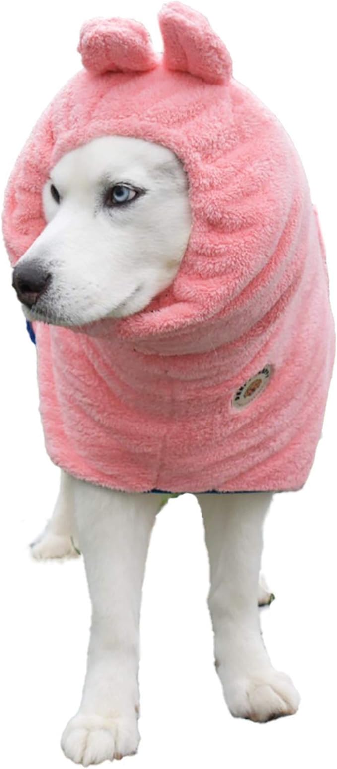 DERPYCHAPPY Premium Dog Towel Robe & Dog Bathrobe for Drying Dogs Made in Korea | Super Absorbent Quick & Adjustable Microfiber Bath Towel for Cats & Puppy Robes After Bath | Soft Warm Coat (Pink,XL)
