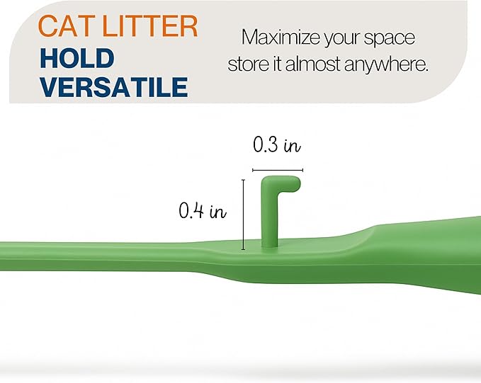 Small cat Litter Scooper with Holder: Perfect for Small Spaces. cat Litter Scooper with Holder: Easy to Store Anywhere. cat Scooper for Litter Box - Pellet Litter Scoop (Green)