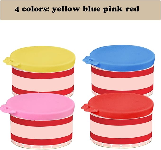 4 Pcs Food Can Lids Pet Can Covers, Silicone Small Pet Food Can Lids Covers for 3 oz 2.5 oz Cat Food Cans.