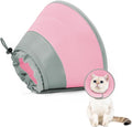 Cat Cone Collar Soft to Stop Licking, Adjustable, Foldable Lightweight Kitten Cone After Surgery Recovery for Cats & Kittens, EVA Material, Solid Pink, M
