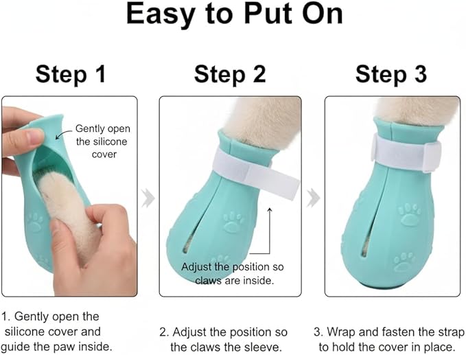 4 Pcs Cat Mittens to Prevent Scratching, Silicone Cat Paw Covers for Bathing & Grooming, Adjustable Anti-Scratch Booties