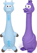 SCHITEC Squeaky Dog Toys, [2 Pack] Squawking Latex Toy with Interactive Squeaker, Squeak Rubber Duck Chicken for Medium Small Dogs