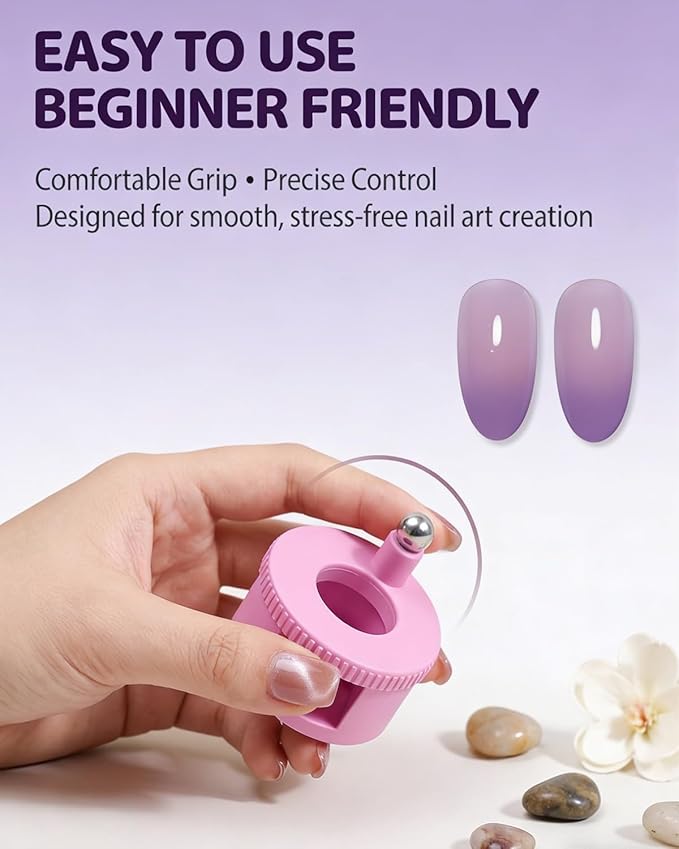 Rotating Magnet for Nail Polish Rotating Magnet Uniform Magnetic Force Rotatings Cat Eye Magnets Tool for Nails Magnetic Nail Tool Ball Uniform Magnetics Force U Shaped Cat Eye Set(White)