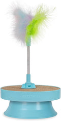 Catstages 2-in-1 Spring Cat Toy & Scratcher – Combines Play and Self Grooming Nail Care for Indoor Cats, Ball Track Add-On, Brown