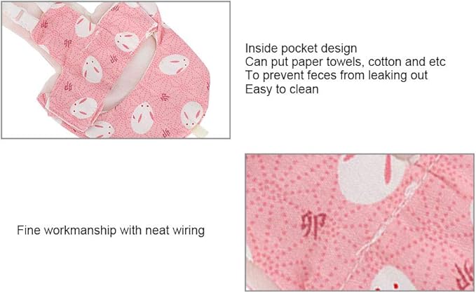 HEEPDD Pet Bird Cute Diaper, Bird Diaper for Parrots, Pigeons, and Other Birds - Convenient for Indoor and Outdoor Use Pet Cute, Soft Cotton Reusable Nan Supplies (M Pink)