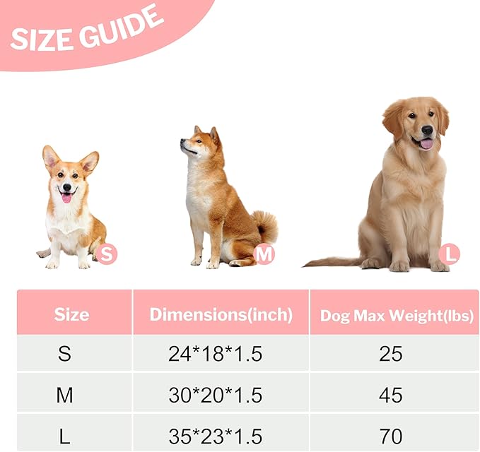 Dog Bed Crate Mat, Soft Durable Washable Anti-Slip Kennel Pad for Dogs & Cats, Reversible (Pink, M(30"*20"*1.5"))
