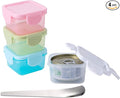 Canned Cat Food Storage Can Container for 3oz Cat Cans,4 Pack Airtight Pet Food Sealer with Snap-Lock Cover Lids and Stainless Steel Spoon for 2.56''/65mm Small Cans