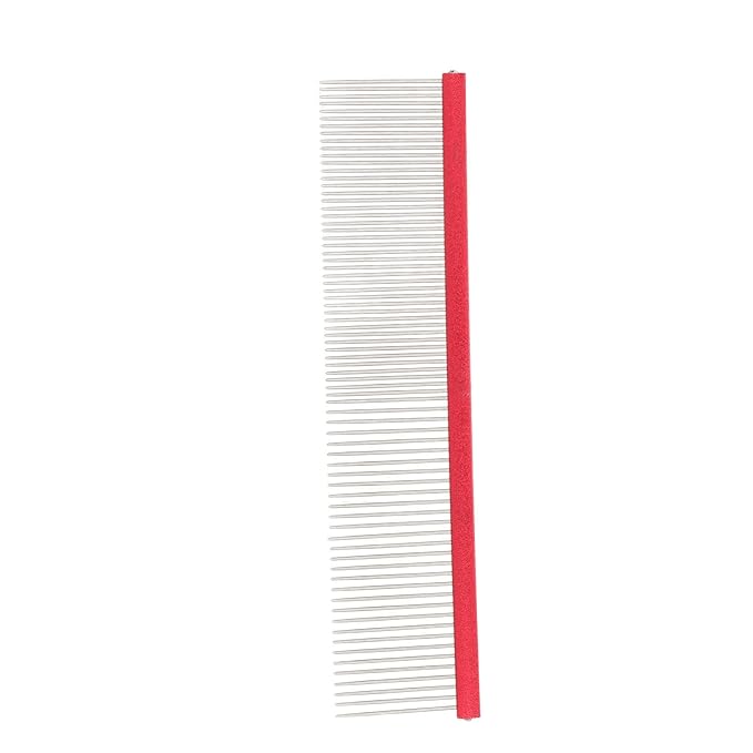 VINGVO Greyhound Comb for Dogs, Metal Dog Comb with Rounded Ends, 16cm/6.3in, Red
