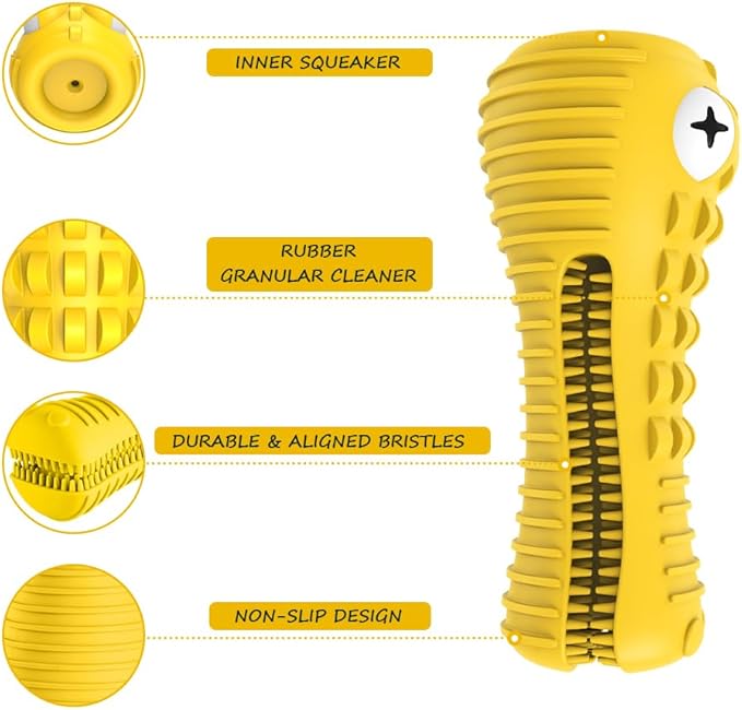 Dog Toys for Aggressive Chewers Large Medium Breed, Indestructible Dog Chew Toys, Squeaky Interactive Tough Extremely Durable, Dogs Toothbrush Toys to Keep Them Busy