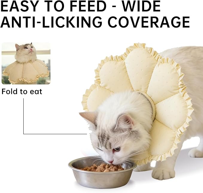 Touchdog Soft Cat Cone Collar, Waterproof Recovery Collar for Cats After Surgery, Lightweight Elizabethan Collar for Kittens, Small to Large