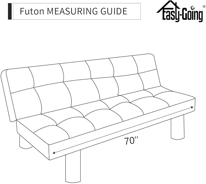 Easy-Going Futon Sofa Slipcover - Reversible Armless Couch Cover - Water Resistant - Pets & Kids (Blue/Ivory)