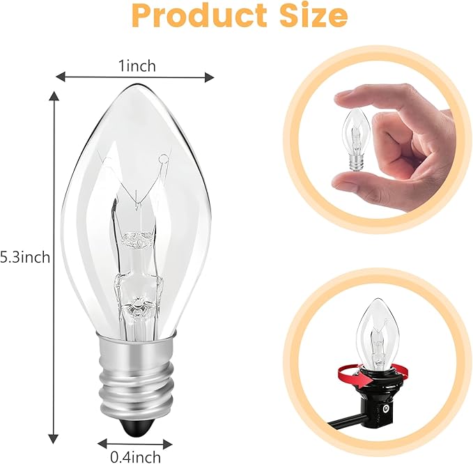 Original Flea Trap Bulb Replacement, 10 Pack 7W Bug Light Bulbs Replacement for Flea Traps Inside Your Home, 7 Watt 120 Volt with a Screw-in Base for Most Indoor Bed Bug Lamp
