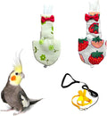 UKJENT Bird Diaper with 78 Inch Flying Leash - 2 Pack, Reusable Flight Suit with Waterproof Inner Layer, Washable Cute Urine Wet Suit for Cockatiel Monk Parakeet Sun Parakeet Lory(S)