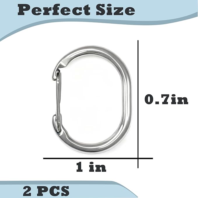2 PCS Dog Tag Clips, Stainless Steel Quick Clip for Pet & Cat Collar ID Tags Holder | Strong & Durable | Dog License Holder (Silver)