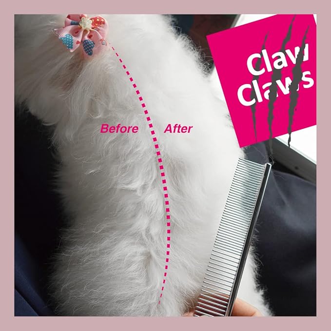 Cat Combs with Rounded Teeth, Removing Tangles and Knots, Quality Chrome Plated Thinner Round Spine Comb, Great Hand Feel and is NOT Easy to Rust, Exquisite and easy to carry