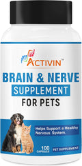 Brain & Nerve Health Supplement for Dogs & Cats | Supports Nervous System & Cognitive Function | with Vitamin B6, Vitamin B12, Alpha Lipoic Acid & Acetyl L-Carnitine | 100 Capsules