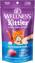 Wellness Kittles Crunchy Cat Treats, All Lifestages, Kitten to Senior, Natural, Grain Free, Tuna and Cranberry Flavor, 2 oz Bag