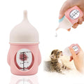 Ergonomic Pet Nursing Bottle,Puppy Bottles for Nursing Puppy Milk - 20ml Slow Flow Kitten Bottle Feeding kit for Newborn Kittens/Puppies/Small Animals, Easy-Clean Silicone Feeder (‌Pink‌)