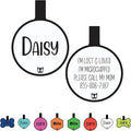 Silicone Silent Cat Tag Personalized with 5 Lines of Custom Deep Engraved Durable Soundless Pet ID Name Tag Round Small White
