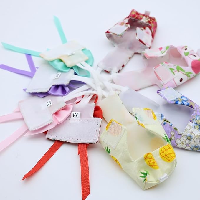 6pcs Bow Bird Diaper Set, Soft Reusable Flight Suit Clothing for Parrots Budgies Cockatiels — Cleaner Indoor Bonding & Training (S)