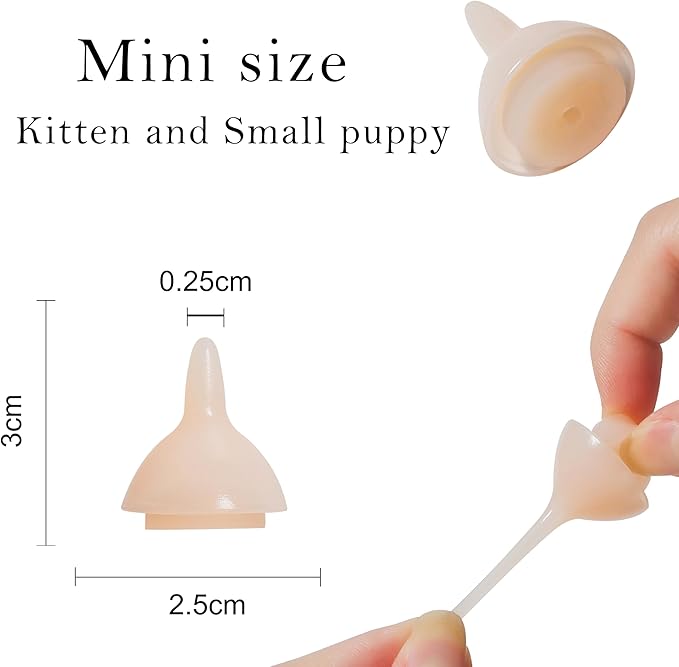 Doggiema Feeding Nipple and Syringes,Puppy Kitten Nipple for Nursing, Newborn Baby Dog Cat Rabbit Feeding Nipple with Nipples Feeder Kit (2)