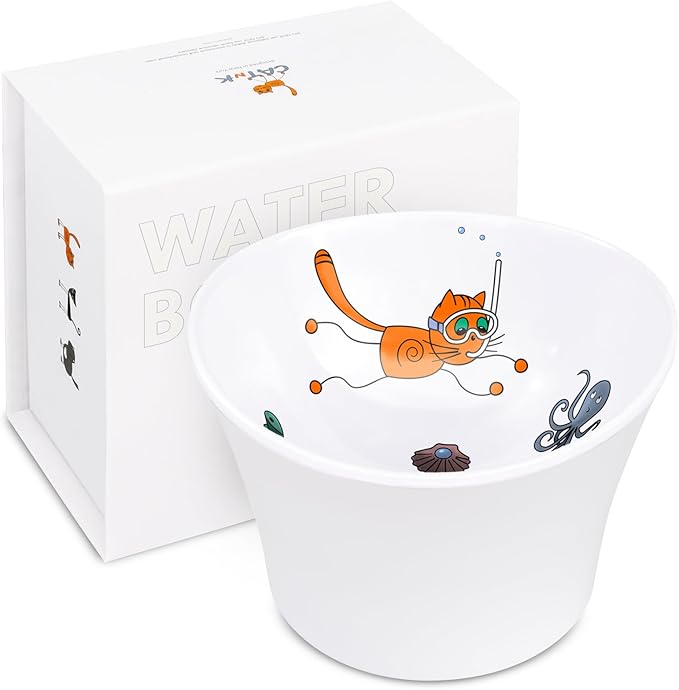 Elevated Cat Bowls for Water – Raised Bowl for Indoor Cats – Whisker Fatigue Shallow Cat Dishes – Vet-Recommended Height & Modern Pedestal Design – Non-Slip & Dishwasher-Safe – 8 oz, Original