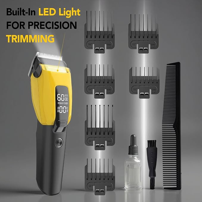 HamInWay Cordless Dog Clippers – Quiet Rechargeable Pet Grooming Clippers for Dogs & Cats – Low Noise Hair Trimmer with Stainless Steel Blade – USB Charging – Professional at-Home Grooming