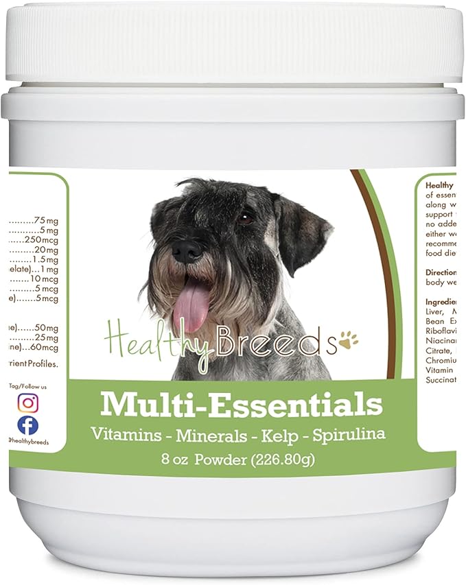 Healthy Breeds Standard Schnauzer Multi-Essentials Powder for Dogs - an Ideal Supplement of Vitamins, Minerals & Antioxidants for Your Dog - 8 oz