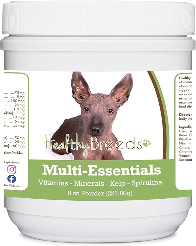 Healthy Breeds Xoloitzcuintli Multi-Essentials Powder for Dogs - an Ideal Supplement of Vitamins, Minerals & Antioxidants for Your Dog - 8 oz